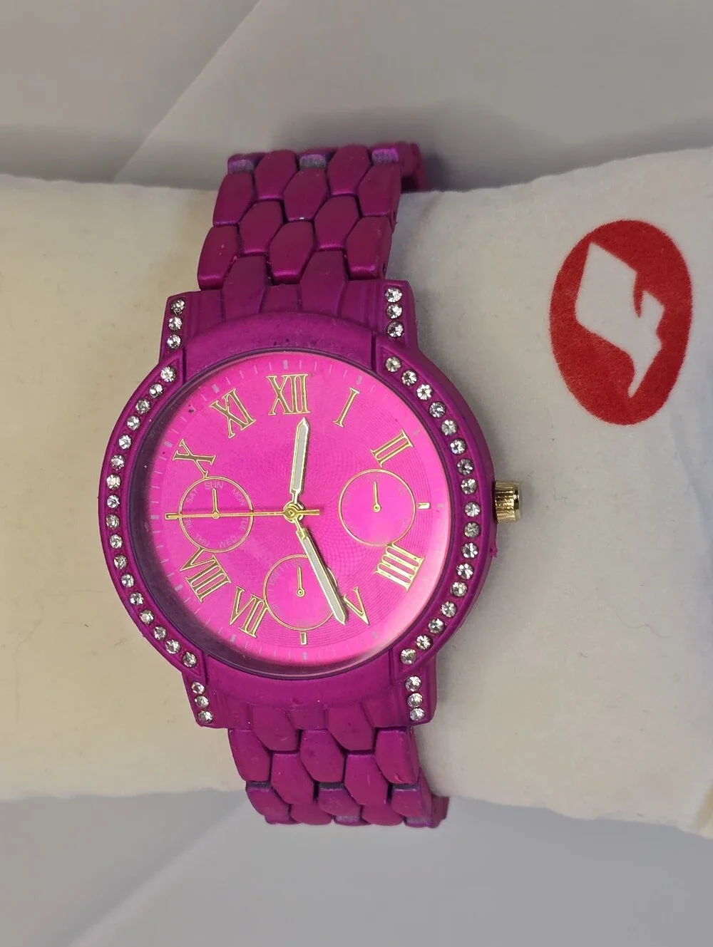 Women’s Fuchsia Crystal Accent Fashion Watch